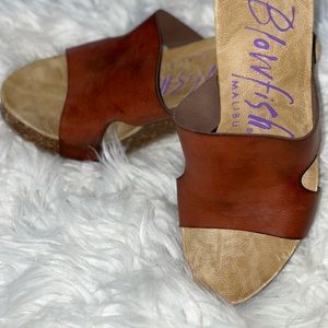 Blowfish wedge slide sandals